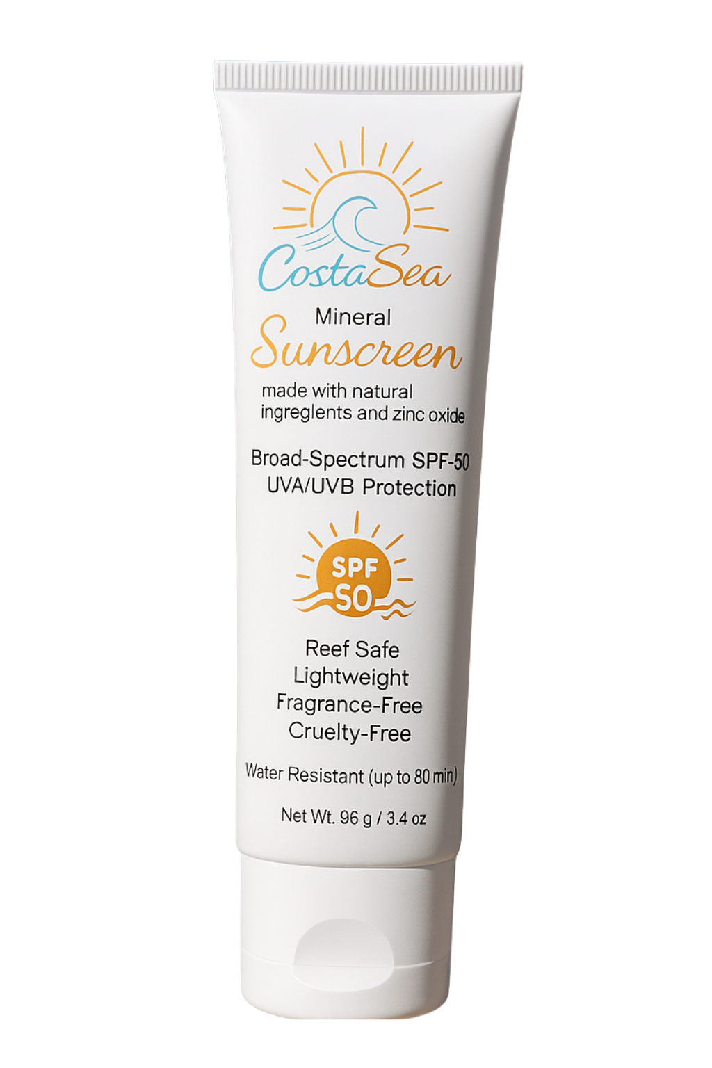 CostaSea Suncare reef-safe mineral sunscreen SPF 50 - ocean-friendly sun protection